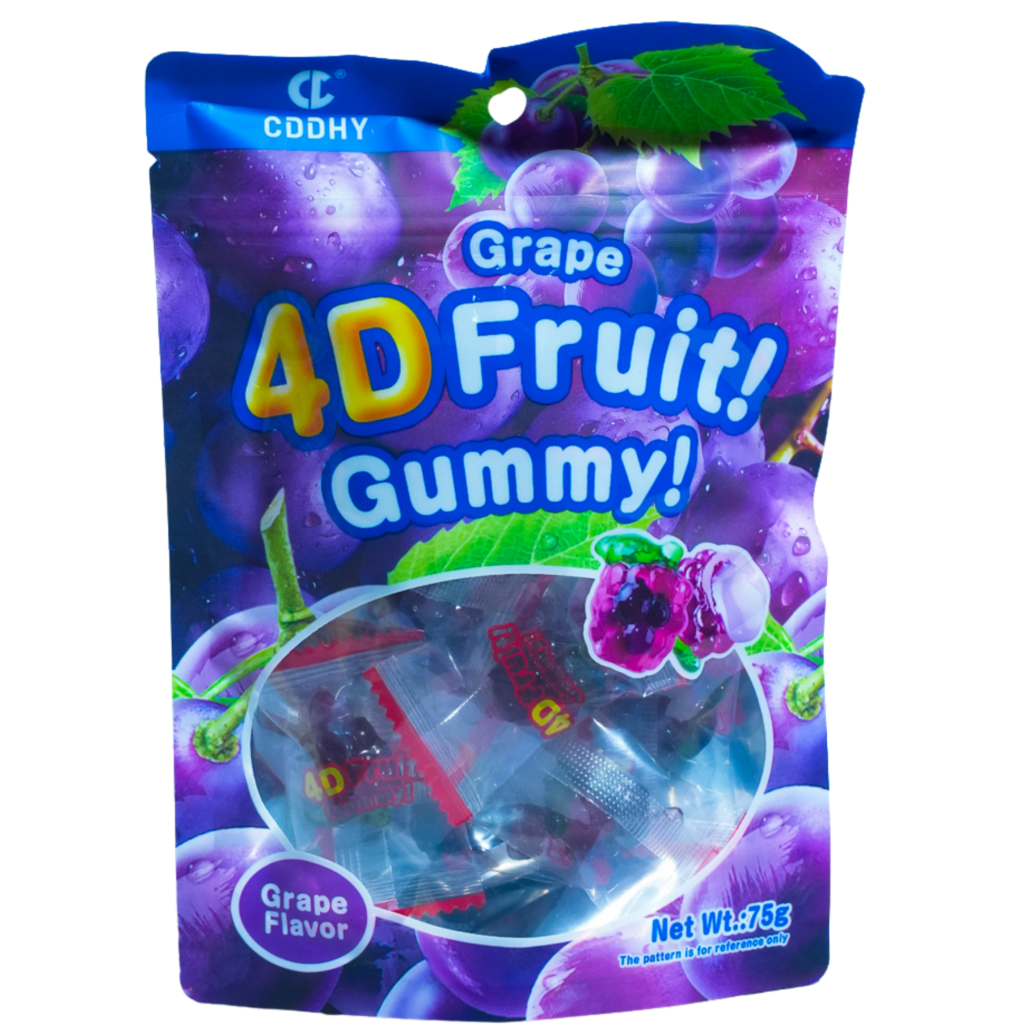 Kẹo Dẻo Trái Cây 4D CDDHY Nho Tím Gói 75g